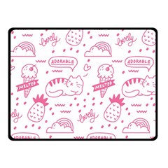 Cute Girly Seamless Pattern Double Sided Fleece Blanket (small)  by Vaneshart