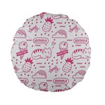 Cute Girly Seamless Pattern Standard 15  Premium Flano Round Cushions Back