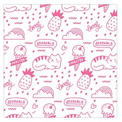 Cute Girly Seamless Pattern Large Satin Scarf (square) by Vaneshart