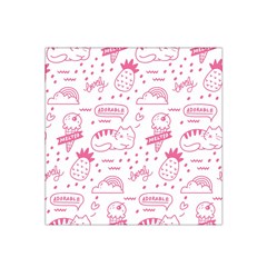 Cute Girly Seamless Pattern Satin Bandana Scarf by Vaneshart