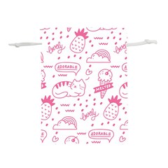 Cute Girly Seamless Pattern Lightweight Drawstring Pouch (m)