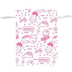 Cute Girly Seamless Pattern  Lightweight Drawstring Pouch (xl) by Vaneshart