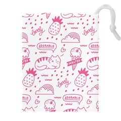 Cute Girly Seamless Pattern Drawstring Pouch (5xl) by Vaneshart