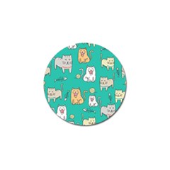 Seamless Pattern Cute Cat Cartoon With Hand Drawn Style Golf Ball Marker (4 Pack) by Vaneshart