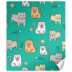 Seamless Pattern Cute Cat Cartoon With Hand Drawn Style Canvas 20  X 24  by Vaneshart