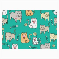 Seamless Pattern Cute Cat Cartoon With Hand Drawn Style Large Glasses Cloth (2 Sides) by Vaneshart