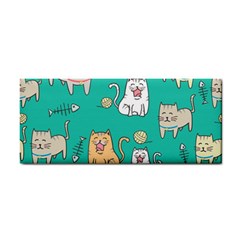 Seamless Pattern Cute Cat Cartoon With Hand Drawn Style Hand Towel