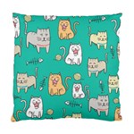 Seamless Pattern Cute Cat Cartoon With Hand Drawn Style Standard Cushion Case (Two Sides) Front