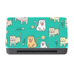 Seamless Pattern Cute Cat Cartoon With Hand Drawn Style Memory Card Reader With Cf by Vaneshart