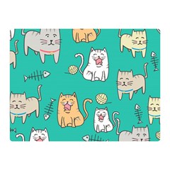 Seamless Pattern Cute Cat Cartoon With Hand Drawn Style Double Sided Flano Blanket (mini)  by Vaneshart