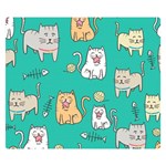 Seamless Pattern Cute Cat Cartoon With Hand Drawn Style Double Sided Flano Blanket (Small)  50 x40  Blanket Front