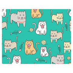 Seamless Pattern Cute Cat Cartoon With Hand Drawn Style Double Sided Flano Blanket (medium)  by Vaneshart