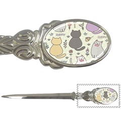 Funny Cartoon Cats Seamless Pattern  Letter Opener by Vaneshart