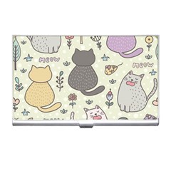 Funny Cartoon Cats Seamless Pattern  Business Card Holder by Vaneshart