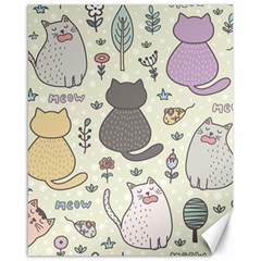 Funny Cartoon Cats Seamless Pattern  Canvas 16  X 20  by Vaneshart