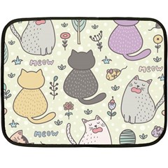 Funny Cartoon Cats Seamless Pattern  Double Sided Fleece Blanket (mini)  by Vaneshart