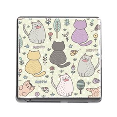 Funny Cartoon Cats Seamless Pattern  Memory Card Reader (square 5 Slot) by Vaneshart