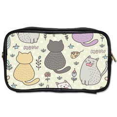 Funny Cartoon Cats Seamless Pattern  Toiletries Bag (two Sides) by Vaneshart