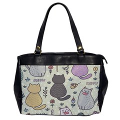 Funny Cartoon Cats Seamless Pattern  Oversize Office Handbag by Vaneshart