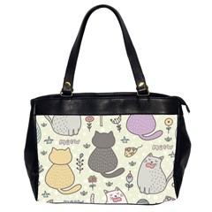 Funny Cartoon Cats Seamless Pattern  Oversize Office Handbag (2 Sides) by Vaneshart