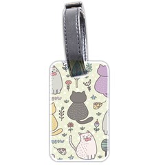 Funny Cartoon Cats Seamless Pattern  Luggage Tag (two Sides) by Vaneshart