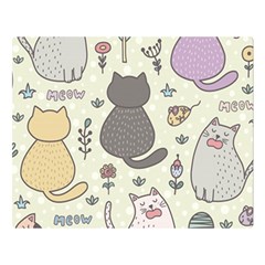 Funny Cartoon Cats Seamless Pattern  Double Sided Flano Blanket (large)  by Vaneshart