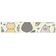 Funny Cartoon Cats Seamless Pattern  Large Flano Scarf  by Vaneshart