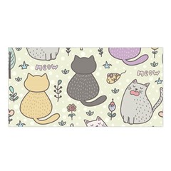 Funny Cartoon Cats Seamless Pattern  Satin Shawl by Vaneshart