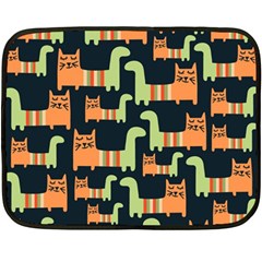 Seamless Pattern With Cats Double Sided Fleece Blanket (mini)  by Vaneshart