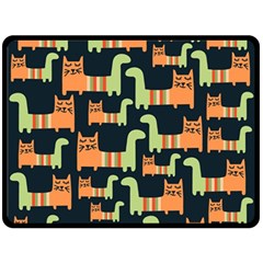 Seamless Pattern With Cats Double Sided Fleece Blanket (large)  by Vaneshart