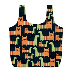 Seamless Pattern With Cats Full Print Recycle Bag (l) by Vaneshart