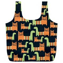 Seamless Pattern With Cats Full Print Recycle Bag (xl) by Vaneshart