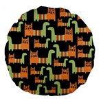 Seamless Pattern With Cats Large 18  Premium Flano Round Cushions Front