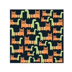 Seamless Pattern With Cats Small Satin Scarf (square) by Vaneshart