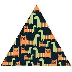 Seamless Pattern With Cats Wooden Puzzle Triangle by Vaneshart