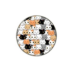 Cute Cat Kitten Cartoon Doodle Seamless Pattern Hat Clip Ball Marker (4 Pack) by Vaneshart