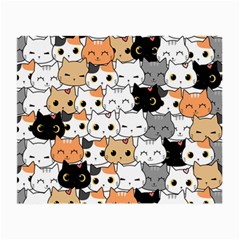 Cute Cat Kitten Cartoon Doodle Seamless Pattern Small Glasses Cloth (2 Sides) by Vaneshart