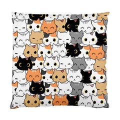 Cute Cat Kitten Cartoon Doodle Seamless Pattern Standard Cushion Case (two Sides) by Vaneshart