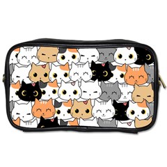 Cute Cat Kitten Cartoon Doodle Seamless Pattern Toiletries Bag (two Sides) by Vaneshart