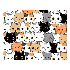 Cute Cat Kitten Cartoon Doodle Seamless Pattern Double Sided Flano Blanket (large)  by Vaneshart