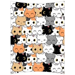 Cute Cat Kitten Cartoon Doodle Seamless Pattern Back Support Cushion by Vaneshart