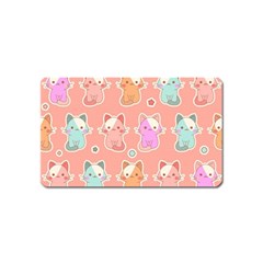 Cute Kawaii Kittens Seamless Pattern Magnet (name Card) by Vaneshart