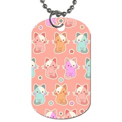 Cute Kawaii Kittens Seamless Pattern Dog Tag (one Side) by Vaneshart