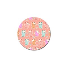 Cute Kawaii Kittens Seamless Pattern Golf Ball Marker by Vaneshart