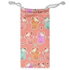 Cute Kawaii Kittens Seamless Pattern Jewelry Bag by Vaneshart