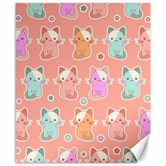 Cute Kawaii Kittens Seamless Pattern Canvas 8  X 10  by Vaneshart