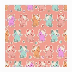 Cute Kawaii Kittens Seamless Pattern Medium Glasses Cloth by Vaneshart