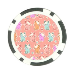 Cute Kawaii Kittens Seamless Pattern Poker Chip Card Guard by Vaneshart