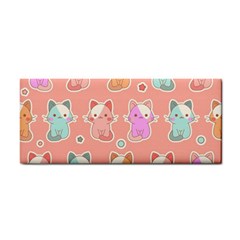 Cute Kawaii Kittens Seamless Pattern Hand Towel