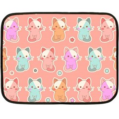 Cute Kawaii Kittens Seamless Pattern Fleece Blanket (mini) by Vaneshart